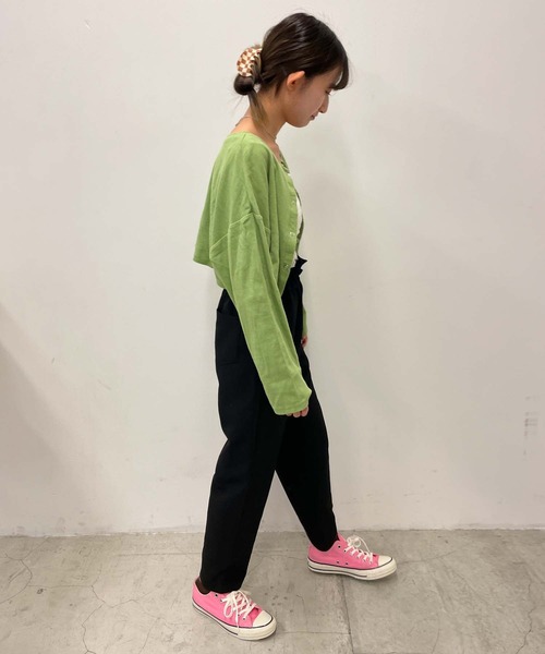 DuKKah（デュカ）の「Dukkah/【低身長向け】ギャザーフリルマムパンツ（スラックス・レディース・レッド/ライム/ブラック・X-SMALL）」の13枚目の写真