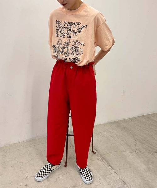 DuKKah（デュカ）の「Dukkah/【低身長向け】ギャザーフリルマムパンツ（スラックス・レディース・レッド/ライム/ブラック・X-SMALL）」の17枚目の写真