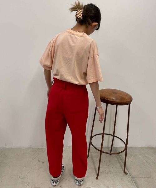 DuKKah（デュカ）の「Dukkah/【低身長向け】ギャザーフリルマムパンツ（スラックス・レディース・レッド/ライム/ブラック・X-SMALL）」の18枚目の写真