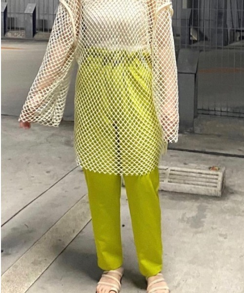 DuKKah（デュカ）の「Dukkah/【低身長向け】ギャザーフリルマムパンツ（スラックス・レディース・レッド/ライム/ブラック・X-SMALL）」の11枚目の写真