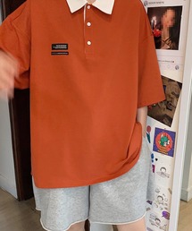 韓国風 襟付ポロシャツ ビッグシルエット ポロネック 半袖 Tシャツ ラガーシャツ