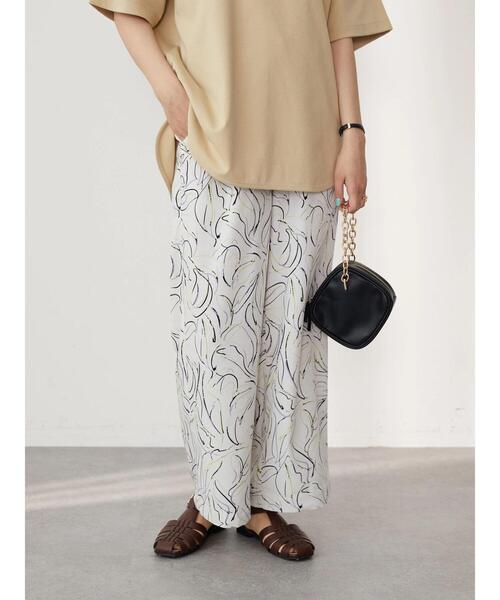 AMERICAN HOLIC（アメリカンホリック）の「ドロストとろみワイドパンツ（その他パンツ・レディース・ブラック/ネイビー/アイボリー/モカ/ドット・S/M/L）」の6枚目の写真