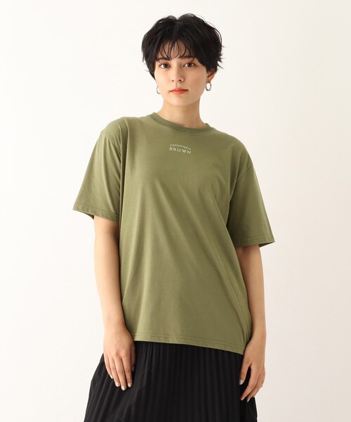 OPAQUE.CLIP（オペークドットクリップ）の「◆THEATRE PRODUCTS 別注 ブラウンメニュープリントスーベニアTシャツ（Tシャツ/カットソー・レディース・グリーン/ブラウン系その他/ホワイト系/ブラック系7/カーキ系4・99）」の15枚目の写真