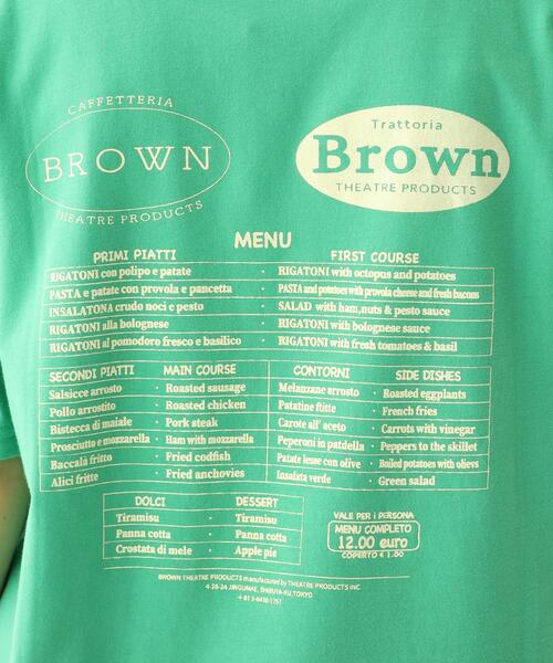 OPAQUE.CLIP（オペークドットクリップ）の「◆THEATRE PRODUCTS 別注 ブラウンメニュープリントスーベニアTシャツ（Tシャツ/カットソー・レディース・グリーン/ブラウン系その他/ホワイト系/ブラック系7/カーキ系4・99）」の19枚目の写真