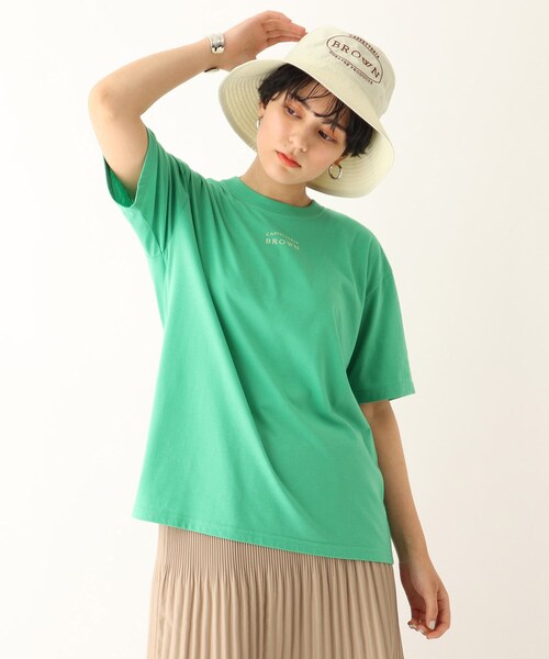 OPAQUE.CLIP（オペークドットクリップ）の「◆THEATRE PRODUCTS 別注 ブラウンメニュープリントスーベニアTシャツ（Tシャツ/カットソー・レディース・グリーン/ブラウン系その他/ホワイト系/ブラック系7/カーキ系4・99）」の13枚目の写真