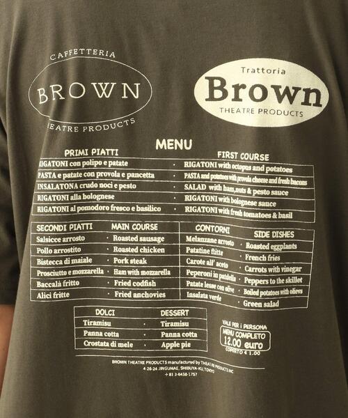 OPAQUE.CLIP（オペークドットクリップ）の「◆THEATRE PRODUCTS 別注 ブラウンメニュープリントスーベニアTシャツ（Tシャツ/カットソー・レディース・グリーン/ブラウン系その他/ホワイト系/ブラック系7/カーキ系4・99）」の20枚目の写真