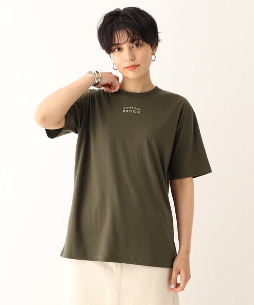 OPAQUE.CLIP（オペークドットクリップ）の「◆THEATRE PRODUCTS 別注 ブラウンメニュープリントスーベニアTシャツ（Tシャツ/カットソー・レディース・グリーン/ブラウン系その他/ホワイト系/ブラック系7/カーキ系4・99）」の14枚目の写真