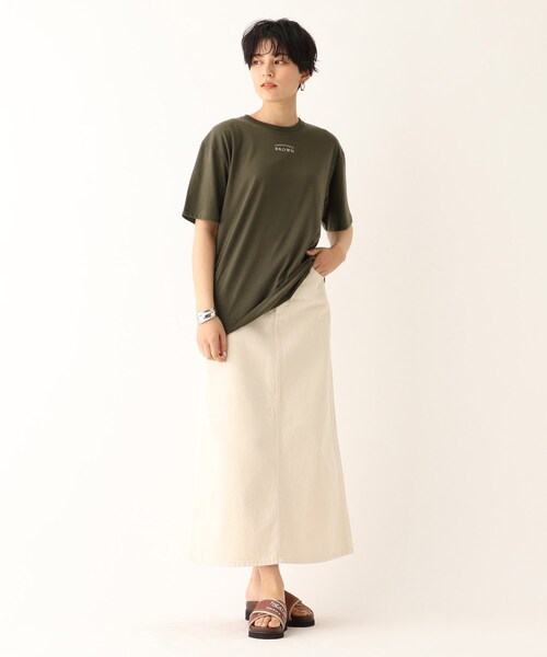 OPAQUE.CLIP（オペークドットクリップ）の「◆THEATRE PRODUCTS 別注 ブラウンメニュープリントスーベニアTシャツ（Tシャツ/カットソー・レディース・グリーン/ブラウン系その他/ホワイト系/ブラック系7/カーキ系4・99）」の17枚目の写真