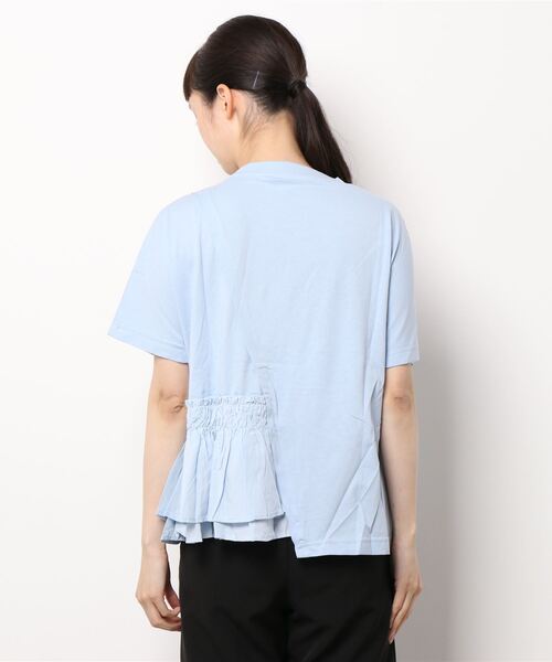 Luxe brille(リュクスブリエ)の「異素材フリル切り替え半袖Tシャツ(Tシャツ/カットソー・レディース・ブルー/カーキ/ブラック/ホワイト・FREE)」の7枚目の写真