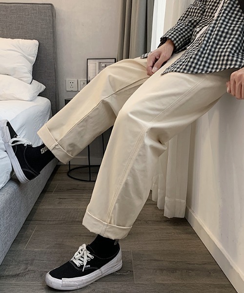 VIBGYOR(ヴィブジョー)の「【ACT -fascination select-】ワイドシルエットチノパンツ(SP)(チノパンツ・メンズ・アイボリー・MEDIUM/LARGE)」の1枚目の写真