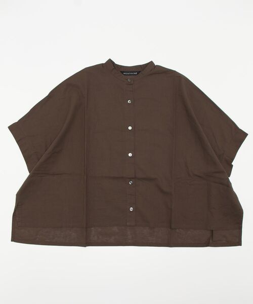 mizuiroind（ミズイロインド）の「mizuiro ind スタンドカラーワイドシャツ（シャツ/ブラウス・レディース・ネイビー/ブラック/ホワイト/ベージュ/チャコールグレー/ブルー/スモークピンク・FREE）」の10枚目の写真