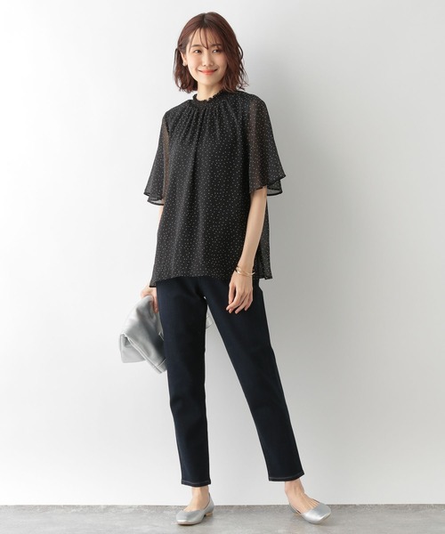 セール】2WAY襟フリルブラウス半袖/274461（シャツ/ブラウス）｜GLOBAL