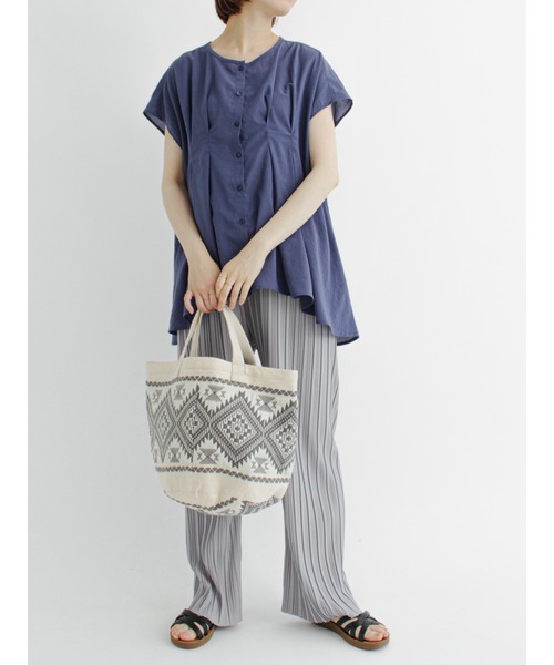 Samansa Mos2 blue（サマンサモスモスブルー）の「ランダムプリーツパンツ（その他パンツ・レディース・グレー/ブラック/グリーン・ﾌﾘ-）」の7枚目の写真