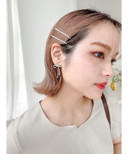 JUMELLE(ジュメロ)の「リボンストーンピアス(ピアス(両耳用)・レディース・シルバー・FREE)」の8枚目の写真