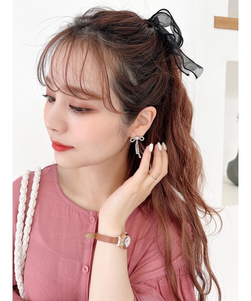 JUMELLE(ジュメロ)の「リボンストーンピアス(ピアス(両耳用)・レディース・シルバー・FREE)」の9枚目の写真