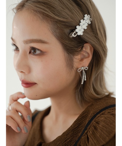 JUMELLE(ジュメロ)の「リボンストーンピアス(ピアス(両耳用)・レディース・シルバー・FREE)」の17枚目の写真