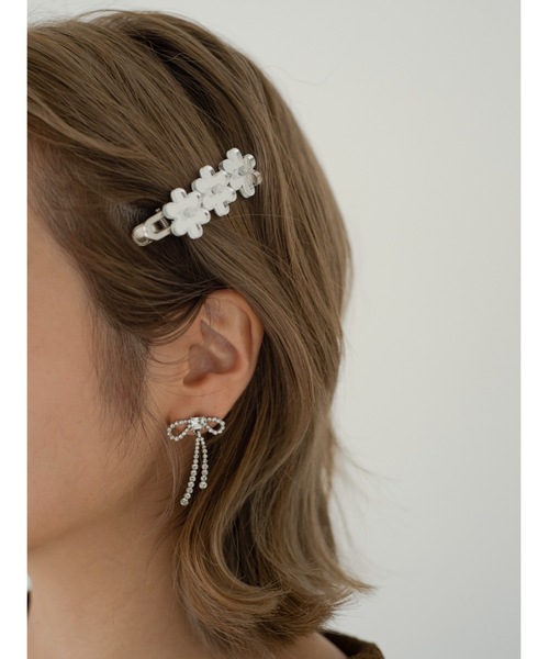 JUMELLE(ジュメロ)の「リボンストーンピアス(ピアス(両耳用)・レディース・シルバー・FREE)」の16枚目の写真