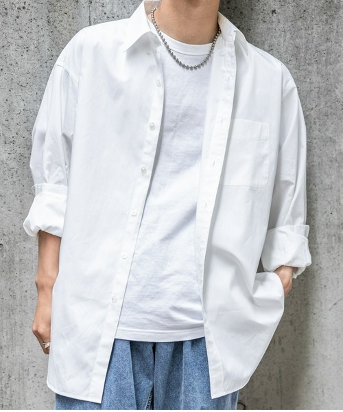 BRICK & SONS（ブリックアンドサンズ）の「オーバーサイズ ブロードシャツ＜ホワイト＞（シャツ/ブラウス・メンズ・ホワイト・LL/M/L）」の5枚目の写真