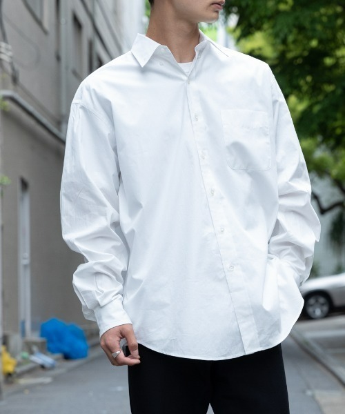 BRICK & SONS（ブリックアンドサンズ）の「オーバーサイズ ブロードシャツ＜ホワイト＞（シャツ/ブラウス・メンズ・ホワイト・LL/M/L）」の6枚目の写真