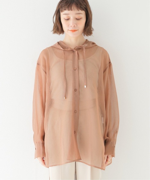 Simplicite(サンプリシテ)の「フードシアーシャツ(シャツ/ブラウス・レディース・ホワイト/ブラック/イエロー/オレンジ・FREE)」の9枚目の写真