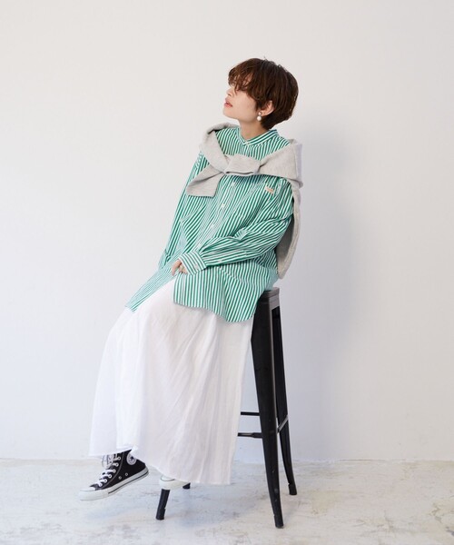 FREAK'S STORE（フリークスストア）の「長袖ブラウス（シャツ/ブラウス・レディース・グリーン・ﾌﾘ-）」の2枚目の写真