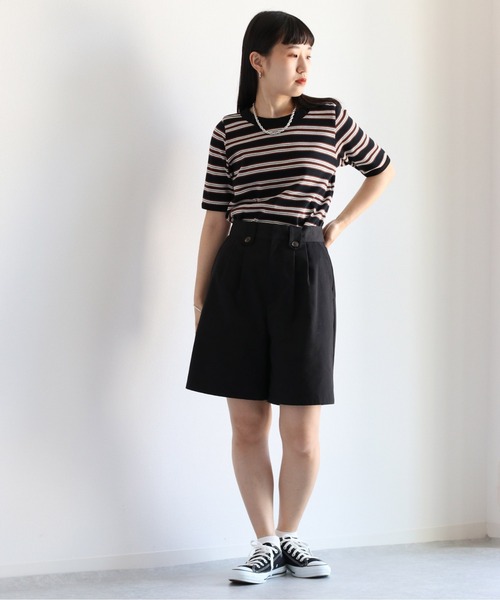 cepo(セポ)の「マルチボーダーリンガーTee(Tシャツ/カットソー・レディース・ブラック/オフホワイト/サックスブルー・M)」の5枚目の写真