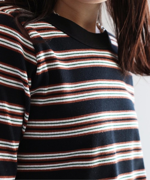 cepo(セポ)の「マルチボーダーリンガーTee(Tシャツ/カットソー・レディース・ブラック/オフホワイト/サックスブルー・M)」の18枚目の写真