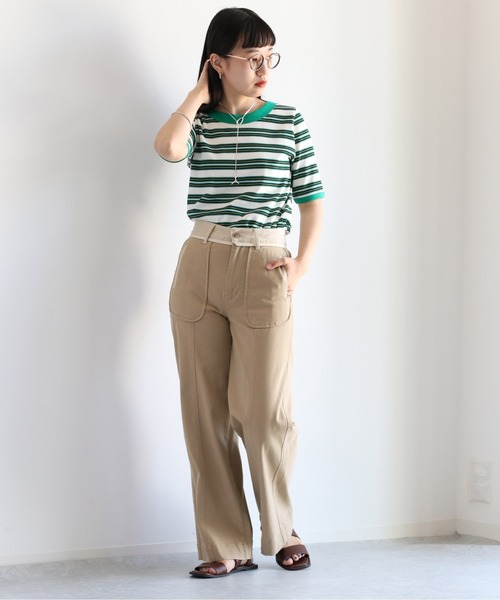 cepo(セポ)の「マルチボーダーリンガーTee(Tシャツ/カットソー・レディース・ブラック/オフホワイト/サックスブルー・M)」の12枚目の写真
