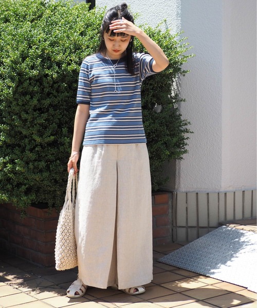 cepo(セポ)の「マルチボーダーリンガーTee(Tシャツ/カットソー・レディース・ブラック/オフホワイト/サックスブルー・M)」の19枚目の写真
