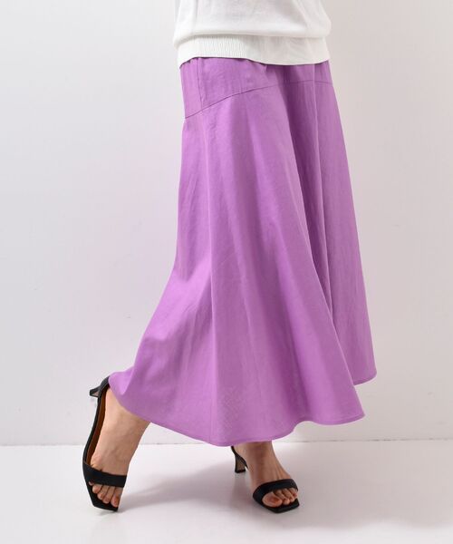 le.coeur blanc（ルクールブラン）の「レーヨン麻コーティングウォッシュセミフレアスカート（スカート・レディース・ピンク系その他/ブラック/ブルー・36/38）」の6枚目の写真