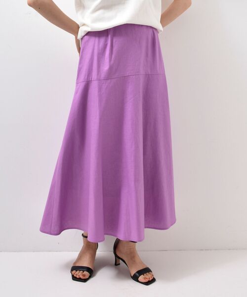 le.coeur blanc（ルクールブラン）の「レーヨン麻コーティングウォッシュセミフレアスカート（スカート・レディース・ピンク系その他/ブラック/ブルー・36/38）」の14枚目の写真