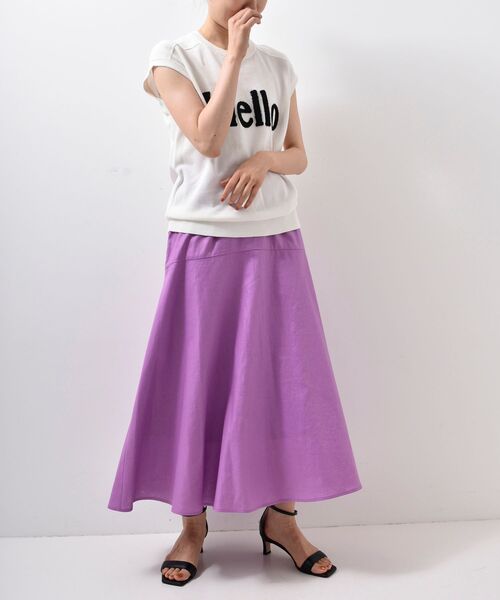 le.coeur blanc（ルクールブラン）の「レーヨン麻コーティングウォッシュセミフレアスカート（スカート・レディース・ピンク系その他/ブラック/ブルー・36/38）」の12枚目の写真