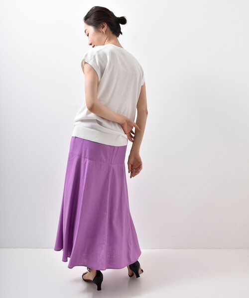 le.coeur blanc（ルクールブラン）の「レーヨン麻コーティングウォッシュセミフレアスカート（スカート・レディース・ピンク系その他/ブラック/ブルー・36/38）」の10枚目の写真