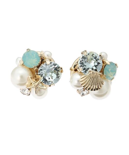 Maison de FLEUR（メゾンドフルール）の「マーメイドピアス（ピアス（両耳用）・レディース・ピンク/サックスブルー・FREE）」の2枚目の写真