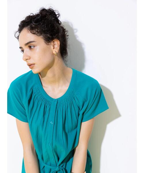 koe（コエ）の「キャップスリーブベルト付きワンピース＊（ワンピース・レディース・ブラック/オフホワイト/グリーン/テラコッタ・FREE）」の16枚目の写真