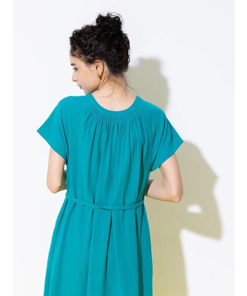 koe（コエ）の「キャップスリーブベルト付きワンピース＊（ワンピース・レディース・ブラック/オフホワイト/グリーン/テラコッタ・FREE）」の11枚目の写真