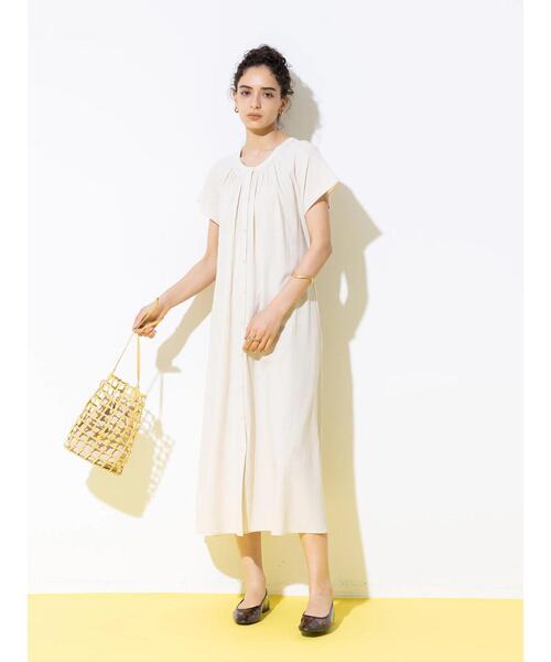 koe（コエ）の「キャップスリーブベルト付きワンピース＊（ワンピース・レディース・ブラック/オフホワイト/グリーン/テラコッタ・FREE）」の12枚目の写真