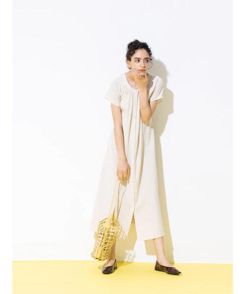 koe（コエ）の「キャップスリーブベルト付きワンピース＊（ワンピース・レディース・ブラック/オフホワイト/グリーン/テラコッタ・FREE）」の7枚目の写真