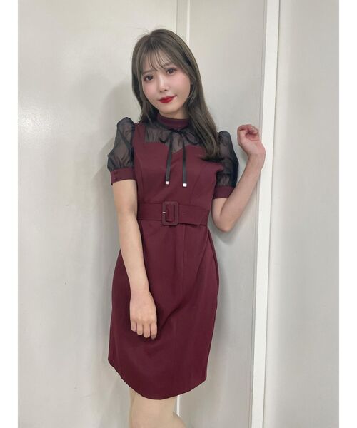 EATME(イートミー)の「ハートカットシースルーワンピース(ワンピース・レディース・ブラック/バーガンディー/ベージュ・SMALL/MEDIUM)」の3枚目の写真