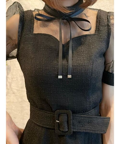 EATME(イートミー)の「ハートカットシースルーワンピース(ワンピース・レディース・ブラック/バーガンディー/ベージュ・SMALL/MEDIUM)」の6枚目の写真