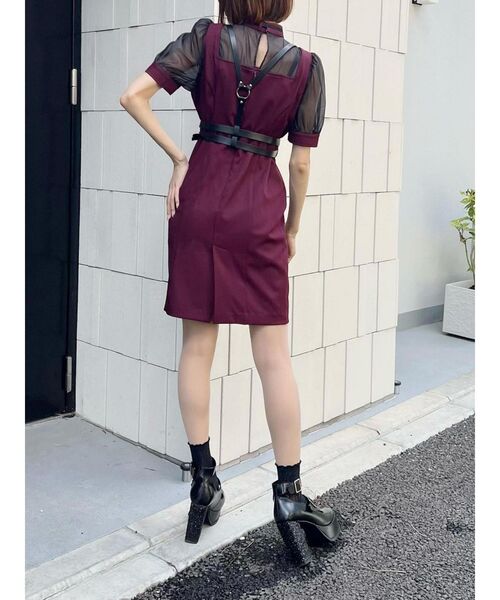 EATME(イートミー)の「ハートカットシースルーワンピース(ワンピース・レディース・ブラック/バーガンディー/ベージュ・SMALL/MEDIUM)」の9枚目の写真