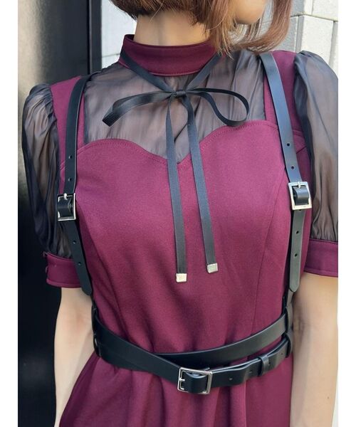 EATME(イートミー)の「ハートカットシースルーワンピース(ワンピース・レディース・ブラック/バーガンディー/ベージュ・SMALL/MEDIUM)」の10枚目の写真