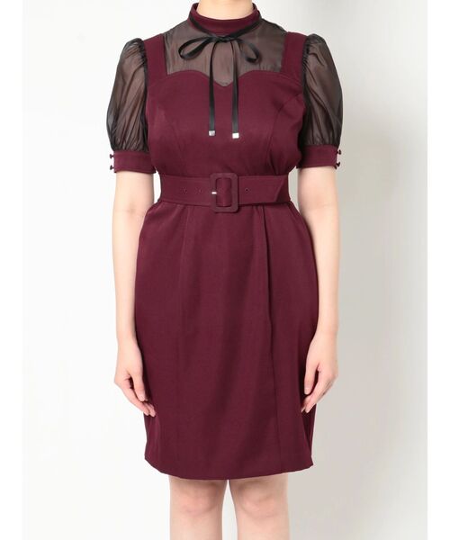 EATME(イートミー)の「ハートカットシースルーワンピース(ワンピース・レディース・ブラック/バーガンディー/ベージュ・SMALL/MEDIUM)」の18枚目の写真