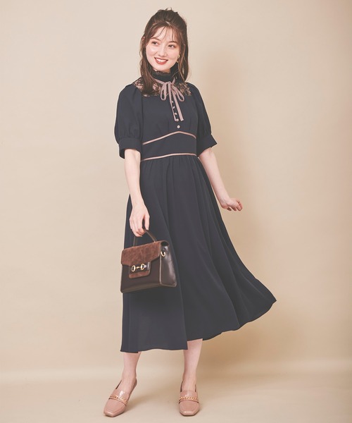 サンメル②Fボルドーピンク系*レース切替♪前後着ワイドシャツワンピース maricum-2.jpg