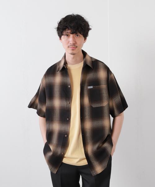 JOURNAL STANDARD(ジャーナルスタンダード)の「【CALTOP/キャルトップ】オンブレチェック柄シャツ(シャツ/ブラウス・メンズ・ブラック/ネイビー/ブラウン/サックスブルー・MEDIUM/LARGE)」の2枚目の写真