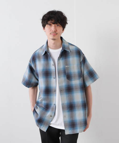 JOURNAL STANDARD(ジャーナルスタンダード)の「【CALTOP/キャルトップ】オンブレチェック柄シャツ(シャツ/ブラウス・メンズ・ブラック/ネイビー/ブラウン/サックスブルー・MEDIUM/LARGE)」の4枚目の写真