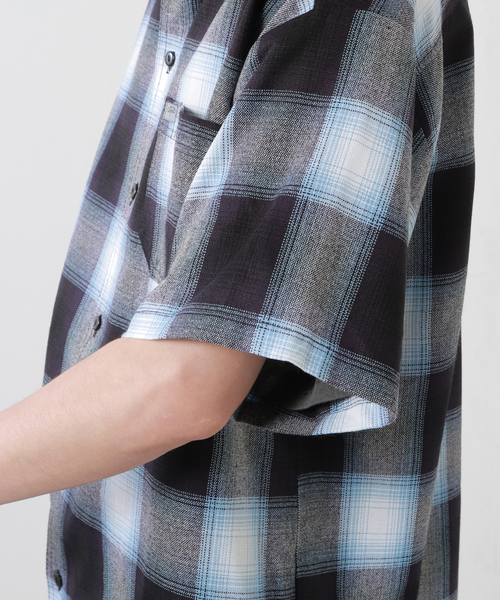JOURNAL STANDARD(ジャーナルスタンダード)の「【CALTOP/キャルトップ】オンブレチェック柄シャツ(シャツ/ブラウス・メンズ・ブラック/ネイビー/ブラウン/サックスブルー・MEDIUM/LARGE)」の9枚目の写真