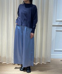 その他パンツ（ブルー・ネイビー/青色系・サテン）ファッション通販