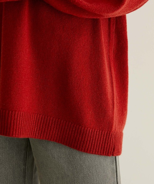 SALON adam et rope'（サロン アダム エ ロペ）の「【手洗い可能】タスマニアウールニットポロプルオーバー（ニット/セーター・レディース・オフホワイト/カーキ/レッド系その他5・FREE）」の13枚目の写真