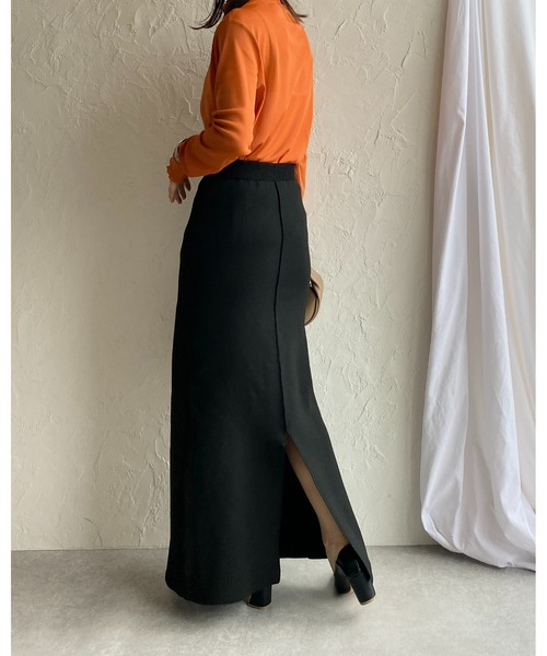 She's Closet(シーズクローゼット)の「ニットジレベスト&ストレートロングスカートセットアップ(セットアップ・レディース・ブラック/アイボリー・FREE)」の21枚目の写真
